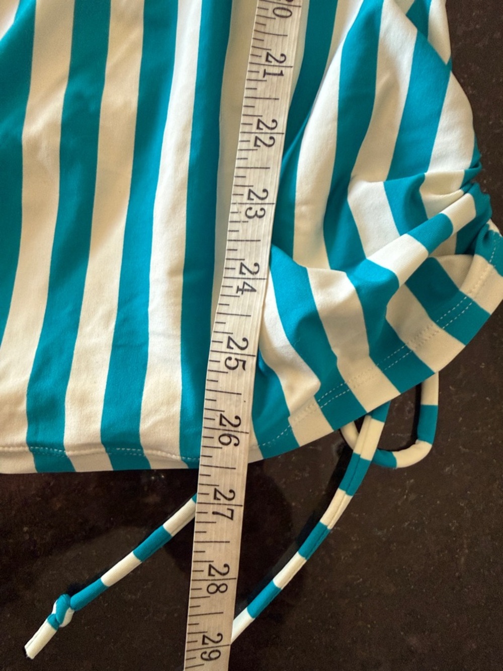 NWT Catalina Turquoise/White Striped Tankini Top w Adjustable Straps Size Large - Picture 11 of 12